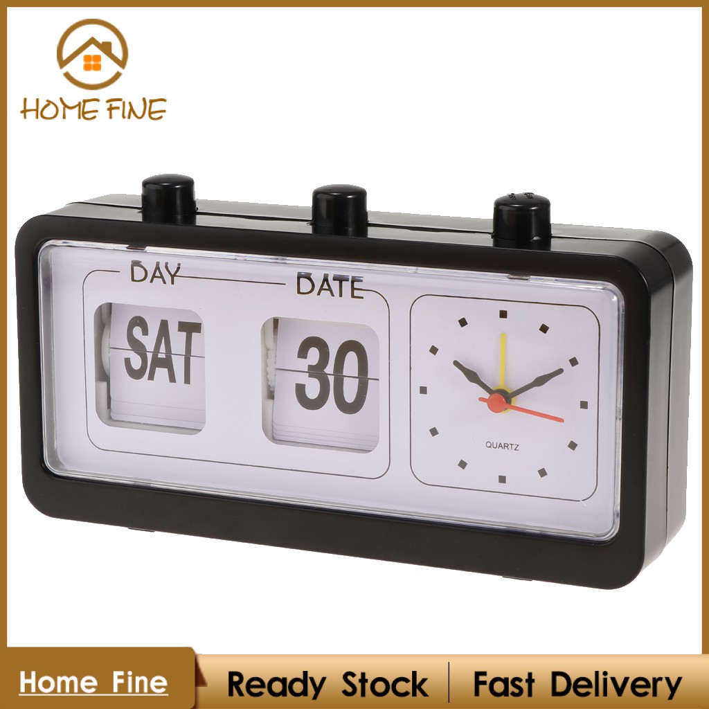 【Home Fine】นาฬิกาพลิกตั้งเวลา แสดงวันที่ ดิจิทัล สไตล์เรโทร สําหรับตกแต่งบ้าน