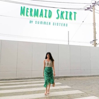 Mermaid skirt - กระโปรงลายดอก ทรงหางปลาพริ้วสวย ผ้าชีฟอง มีซับในด้วยค่าา