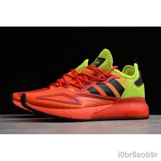 Adidas ZX 2k boost Solar Yellow/cloud White-hi-res red fw0482 รองเท้าวิ่ง