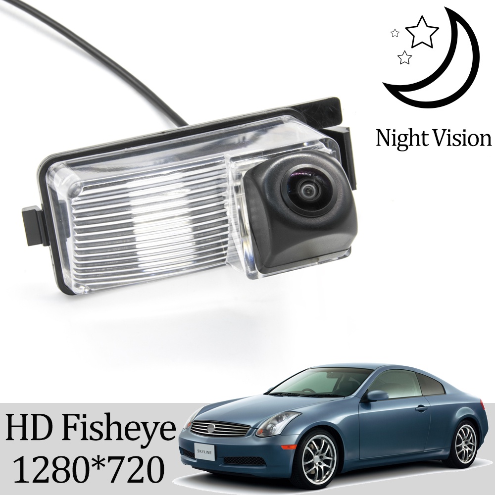 กล้องมองหลัง HD CCD มองเห็นกลางคืน 1280*720 อุปกรณ์เสริม สําหรับรถยนต์ Nissan skyline (V35 V36) Nissan Tiida Livina cube fairlady 350Z 370Z