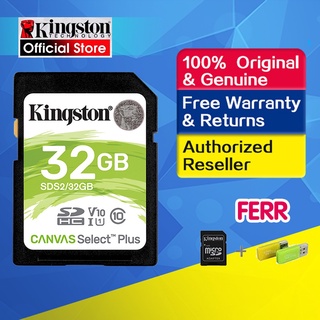 Kingston การ์ดหน่วยความจํา Class10 sd 128GB 64GB 32GB 16GB HD sd + Freebies