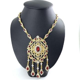 Vintage jewelry สร้อยคอชุดไทยซ็ต เครื่องประดับ  ต่างหูคลิป เจ้าสาว สร้อยคอสีทอง