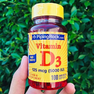 80% OFF Sale!! EXP. 04/2023 วิตามินดี 3 Vitamin D3 High Potency 5000IU 100 Softgels (Piping Rock®)