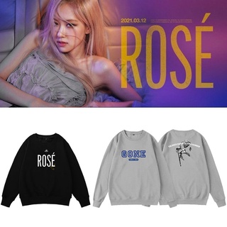 พร้อมส่ง/Pre เสื้อแขนยาว Rose GONE BLACKPINK