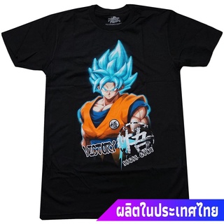 เสื้อยืดผู้ชาย Great Eastern Entertainment Dragon Ball Z Mens Dragon Ball FighterZ Game SSGSS Blue Goku Victory Family