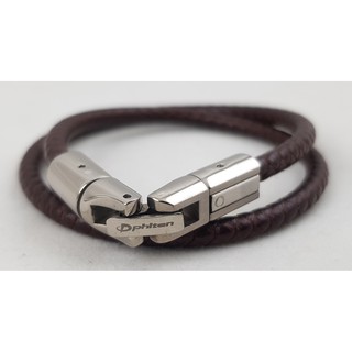 Phiten Rakuwa Bracelet X100 Leather กำไลข้อมือไฟเท่นหนังเทียม X100