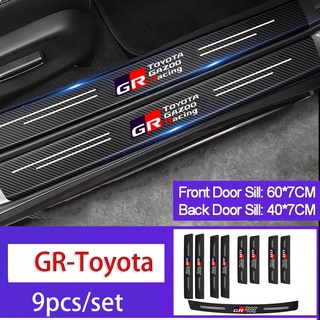 สติกเกอร์คาร์บอนไฟเบอร์ แบบหนา สําหรับติดประตูรถยนต์ Toyota GR VIos Yaris Corolla Innova Cross Wish Revo CHR Avanza Fortuner Rush