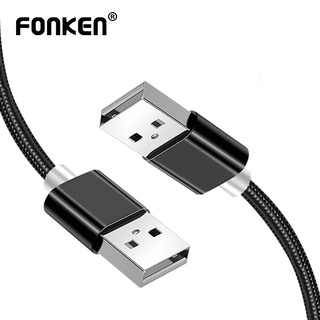 Fonken Usb2.0 Male To Male สายเคเบิ้ลเชื่อมต่อขยายความเร็วสูง Usb 1เมตรสําหรับคอมพิวเตอร์แล็ปท็อป