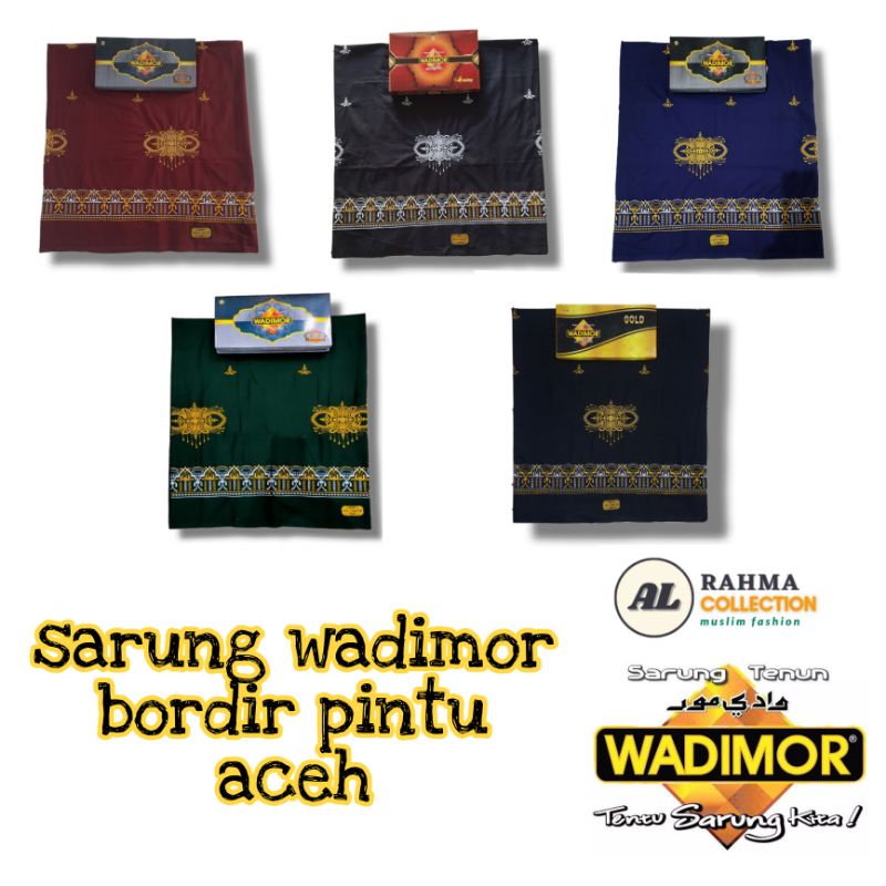 AL RAHMA - Wadimor ผ้าซิ่นสีเย็บปักถักร้อย Motif Aceh ประตูโดมปักนูน ผ้าซิ่นผู้ใหญ่ชายและหญิง 100% ปัก