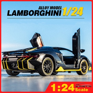 Klt โมเดลรถสปอร์ต 1:24 Lamborghini series LP770-4 SIAN FKP 37 โลหะอัลลอย ของเล่นสําหรับเด็กผู้ชาย