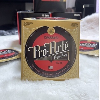 สายกีตาร์คลาสสิค D’Addario EJ45 ครบชุด6เส้น สายไนล่อน เสียงเคลียร์ใส ชัดเจนทุกตัวโน๊ต⭐️สินค้าคุณภาพ🚚พร้อมจัดส่ง