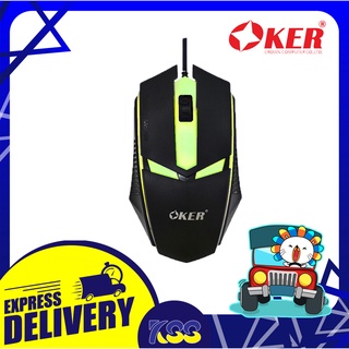 เม้ามีไฟ เมาส์ไฟเรืองแสง เม้าส์เล่นเกมส์ Oker OP-165 GAMING MOUSE WIRED LED รับประกัน 6 เดือน