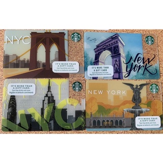 Starbucks New York cards 4 ใบ เพื่อการสะสม ไม่มีมูลค่าในบัตร ไม่ขูดพิน