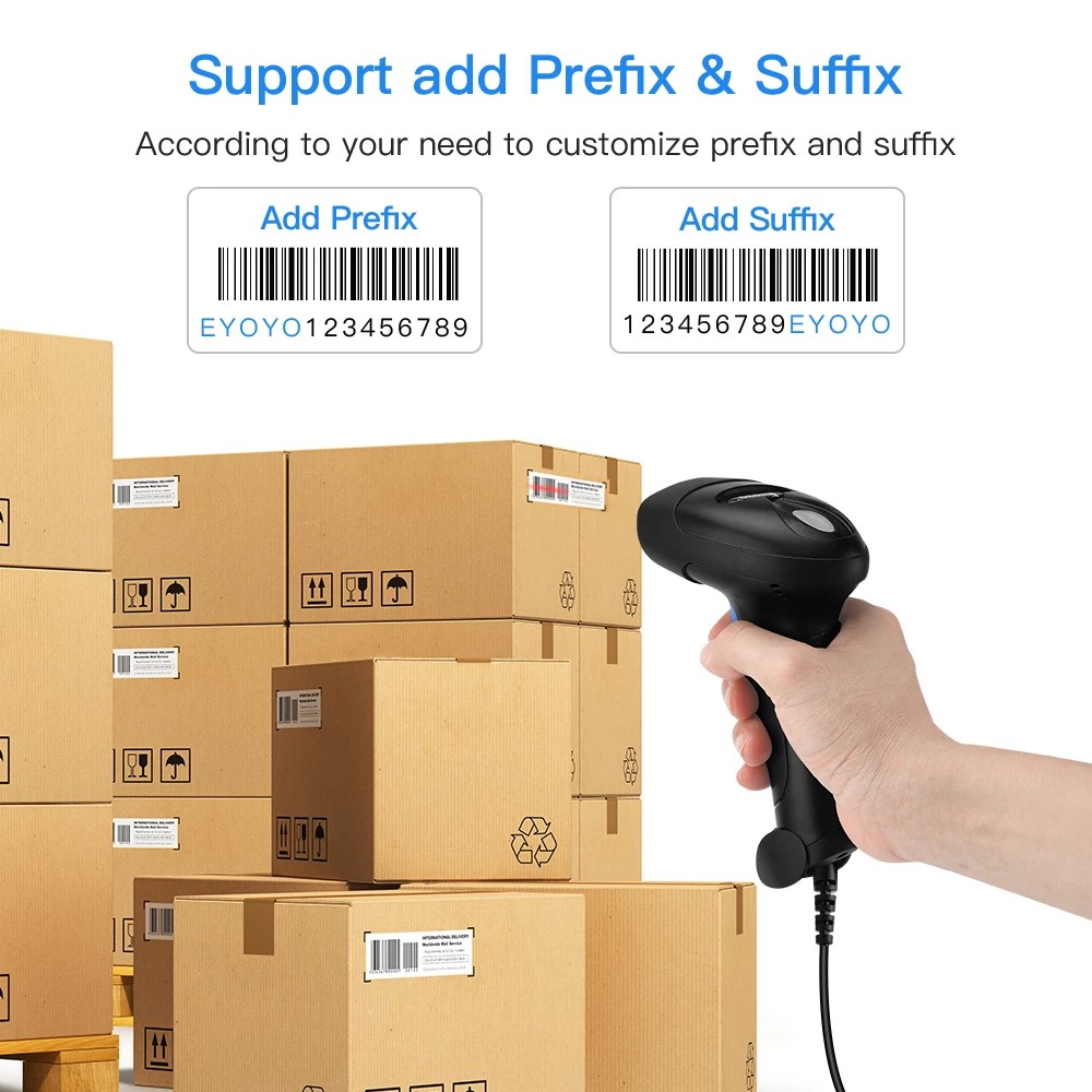 เครื่องสแกนบาร์โค้ด เครื่องอ่านบาร์โค้ด ตัวอ่านบาร์โค้ด 1D Barcode Scanner เครื่องยิงบาร์โค้ด One-dimensional code มีฐาน ราคา ถูกที่สุด ดีลบีเคเค แกลเลอรีภาพที่ 5