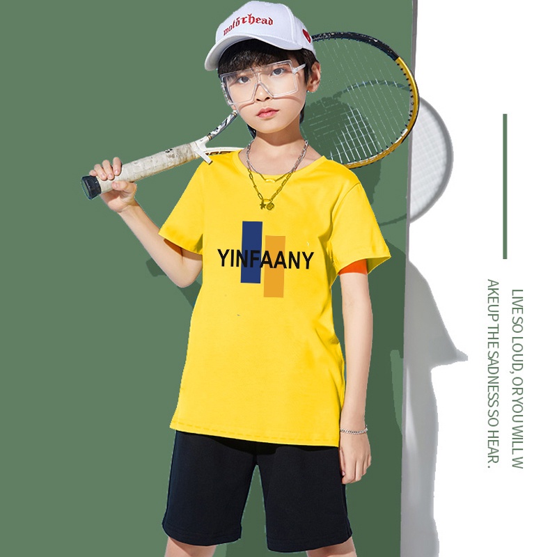H45(ส่งจากไทย)เสื้อยืดเด็กแขนสั่ง ลายแฟชั่นสวยน่ารับ.ใส่ได้ทั้งเด็กชายและเด็กหญิง