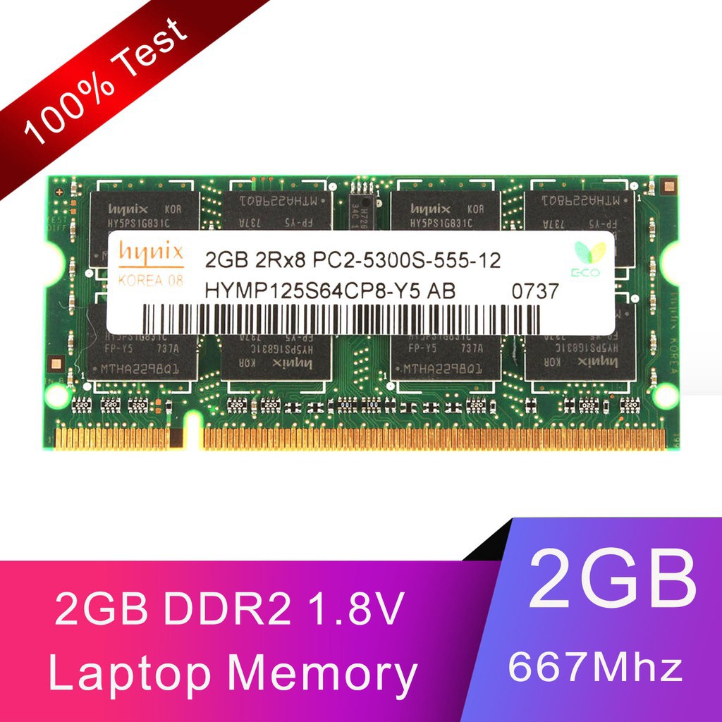 4 GB DDR2 4GB Nanya 2X 2GB PC2-5300 667Mhz 200Pin Memory RAM Laptop SO