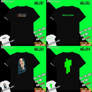 เสื้อเชิ้ต Billie Eilish - 4 แบบ (Unisex - Polycotton) สีดํา JN~