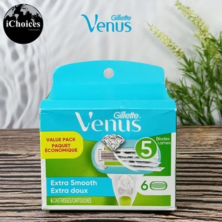 ยิลเลตต์วีนัส ใบมีดโกน Gillette® Venus Extra Smooth Womens Razor Blade Refills 6 Cartridges