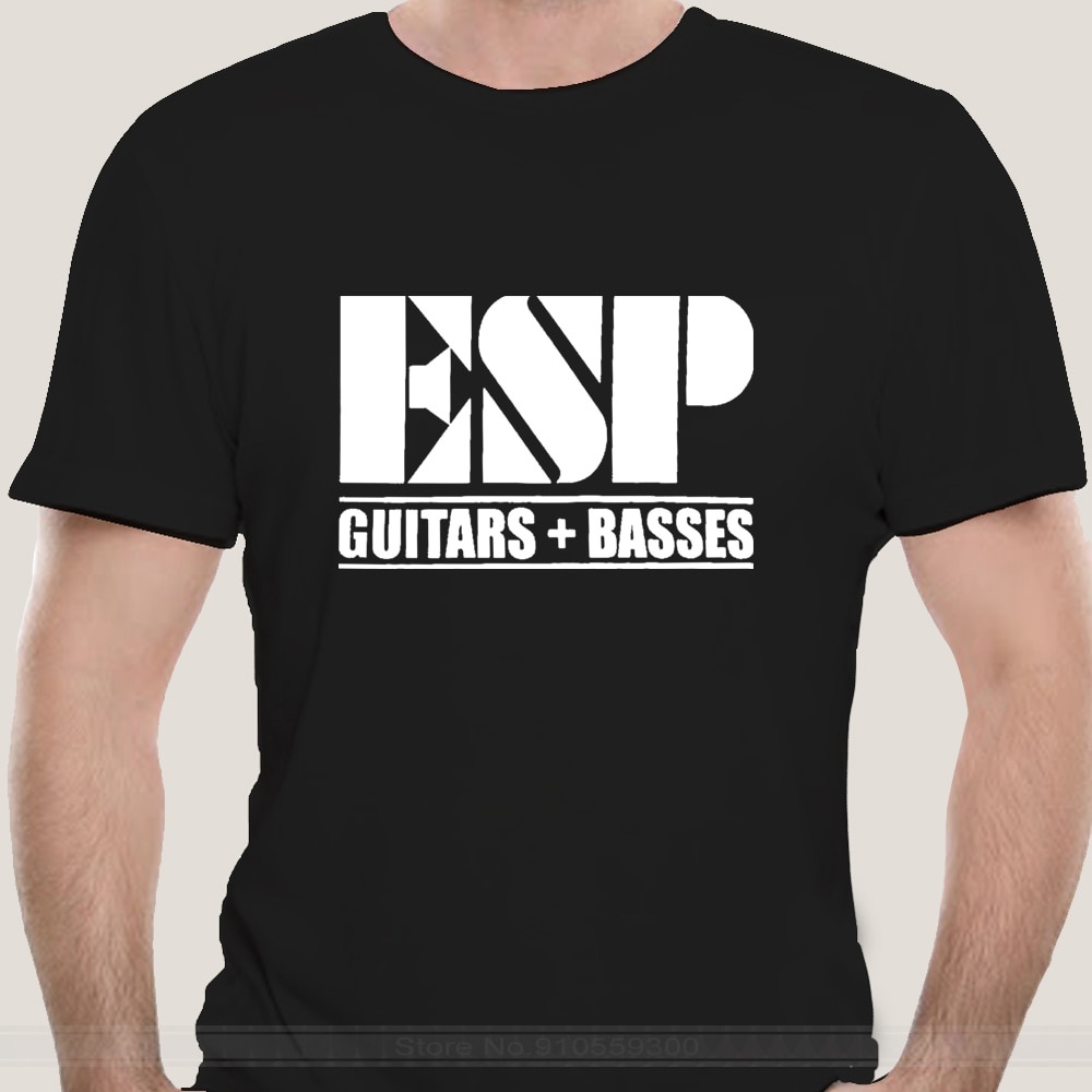 ใหม่ เสื้อยืด ผ้าฝ้าย พิมพ์ลาย ESP TSHIRT Guitars Basses สีดํา แฟชั่นสําหรับผู้ชาย 2022