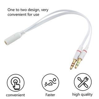 Universal 3 . 5 มม. Female To 2 Male ชุดหูฟังพร้อมไมค์สายเคเบิ้ล Y Splitter