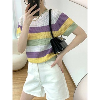 Korea colorful short sleeve top