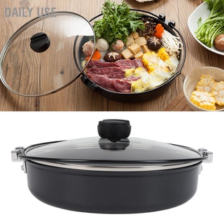 Daily Use 26.9CM Japanese Hot Pot Aluminium Alloy Soup Saucepan Multipurpose Non Stick Cooking Pan with Lid