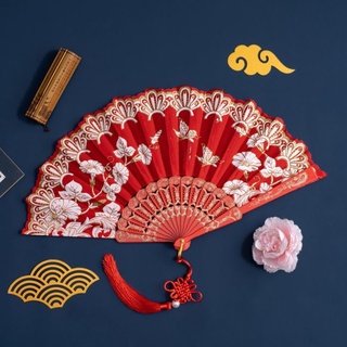 Xiyan Chinese style ancient style fan Cheongsam fan womens folding fan dance fan carry womens fan Net red fan 17GZ