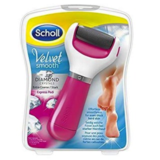 Scholl Velvet Smooth Pedi Electric Hard Skin Remover, Pink เครื่องขัดเท้าอัตโนมัติ ไดมอนด์คริสตัล 1ชิ้น