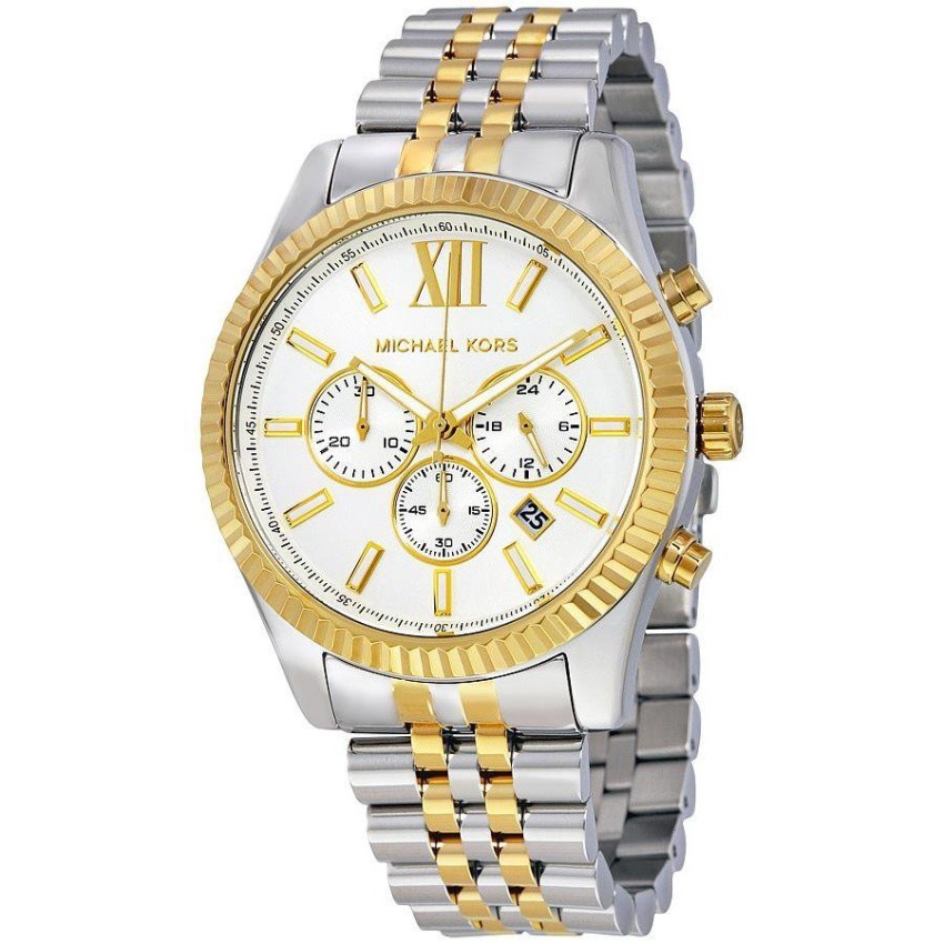 Michael Kors นาฬิกาข้อมือผู้ชาย สายสแตนเลส รุ่น MK8344 -สีเงิน/สีทอง
