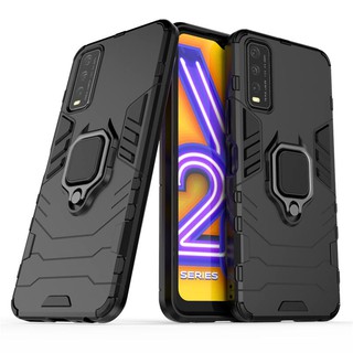 เคส Vivo Y20 2021 ฮาร์ดเคสกันกระแทกเคสโทรศัพท์ Hybrid Armor Shockproof Ring Case Vivo Y20 Y 20 VivoY20 Cover Stand