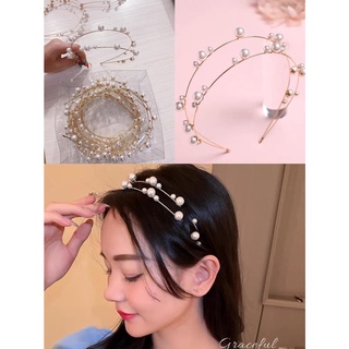 🌟พร้อมส่งจากไทย!!! คาดผมมุก2เส้น ดีไซน์น่ารัก งานเกาหลี ไม่บีบรัดศรีษะ ใส่สวยมากๆ คาดผมมุก คาดผมเพชร คาดผมเกาหลี