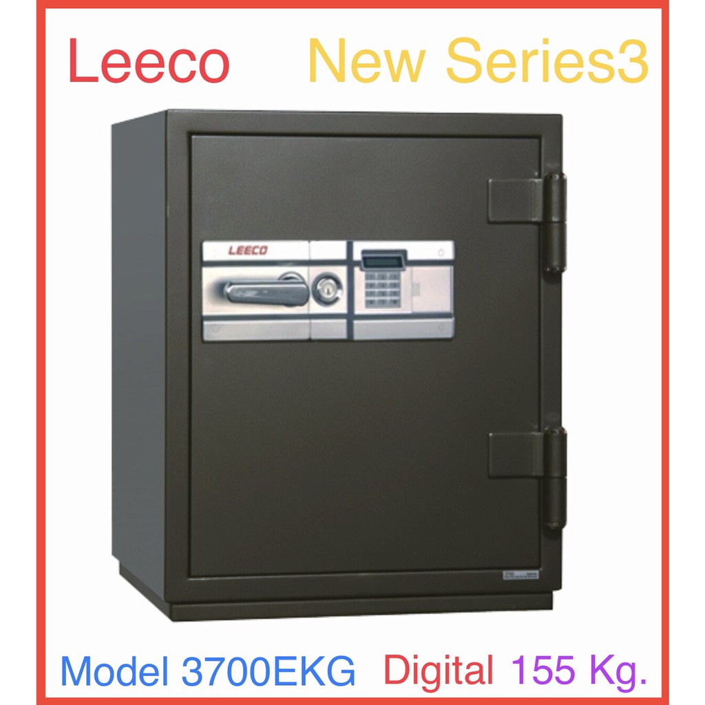 ตู้เซฟ ลีโก้ Leeco รุ่น 3700EKGรุ่นใหม่ Series3 หน้าบานเรียบ ไม่มีล้อ ระบบDigital ดิจิตอล นน.155 กก ขนาด 59.0X59.2x73cm.