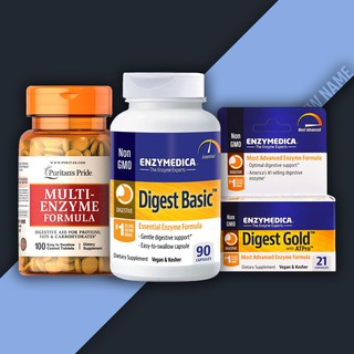 เอนไซม์ ช่วยย่อยอาหาร ( Enzyme ) ชนิดเม็ด Digest Basic, Digest Gold, Digestive, Enzymedica, Puritan