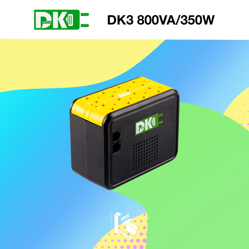 Stabilizer AVR 800VA DK (เครื่องปรับแรงดันไฟฟ้า (AVR) และป้องกันไฟกระชาก) ไม่สำรองไฟฟ้า (ฟรีค่าจัดส่