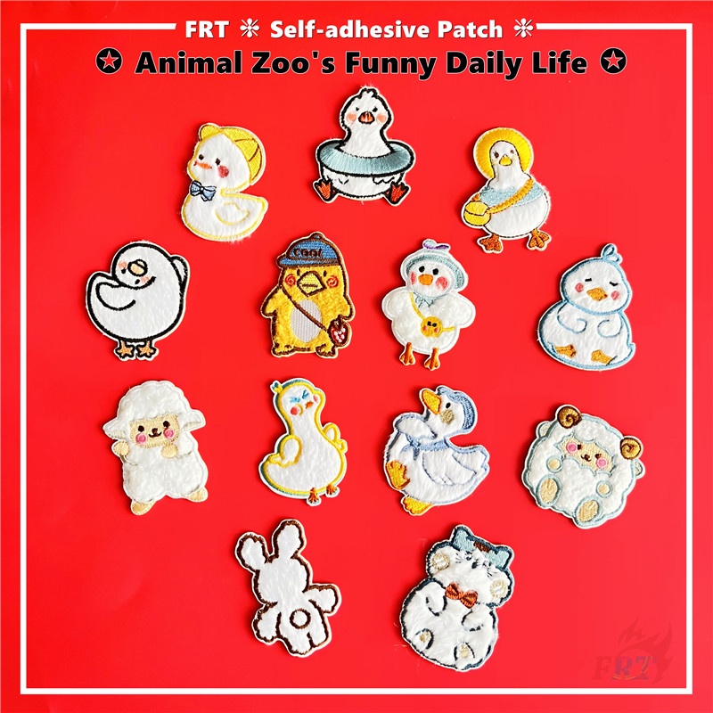 แผ่นแพทช์สติกเกอร์ รูปสัตว์ เป็ด แกะ ไก่ กระต่าย มีกาวในตัว สําหรับตกแต่งเสื้อผ้า กระเป๋า 1 ชิ้น
