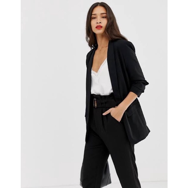 Stradivarius Ruched Sleeve Blazer