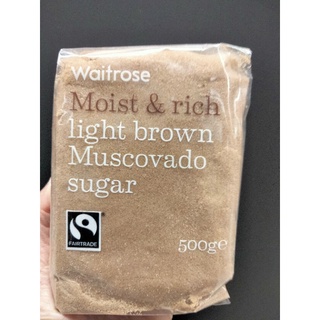 Waitrose Light Brown Muscovado Sugar น้ำตาลทรายแดง ชนิดเม็ด เวทโทรส 500กรัม