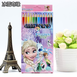 ดินสอสีไม้ 12 สี ลายการ์ตูน บรรจุในกล่องน่ารับ