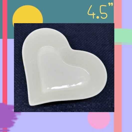 ถ้วยหัวใจเซรามิค ขนาด 4.5 นิ้ว  ถ้วยหัวใจสีขาว