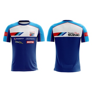 MOTOSHIRT SUZUKI SUZ-B01-19 เสื้อขี่มอเตอร์ไซต์ MOTOGP เสื้อคอกลมแขนสั้น