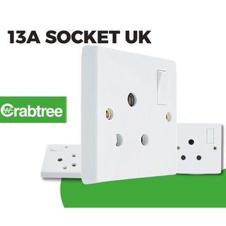 CRABTREE 15A SWITCHED SOCKET OUTLETS เต้ารับหัวเยรมัน (มีกราวน์)