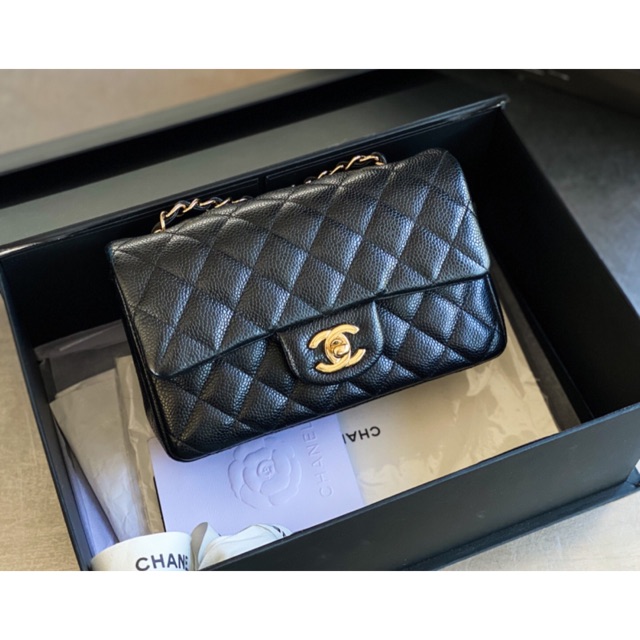 Chanel mini 8” holo25 ghw caviar