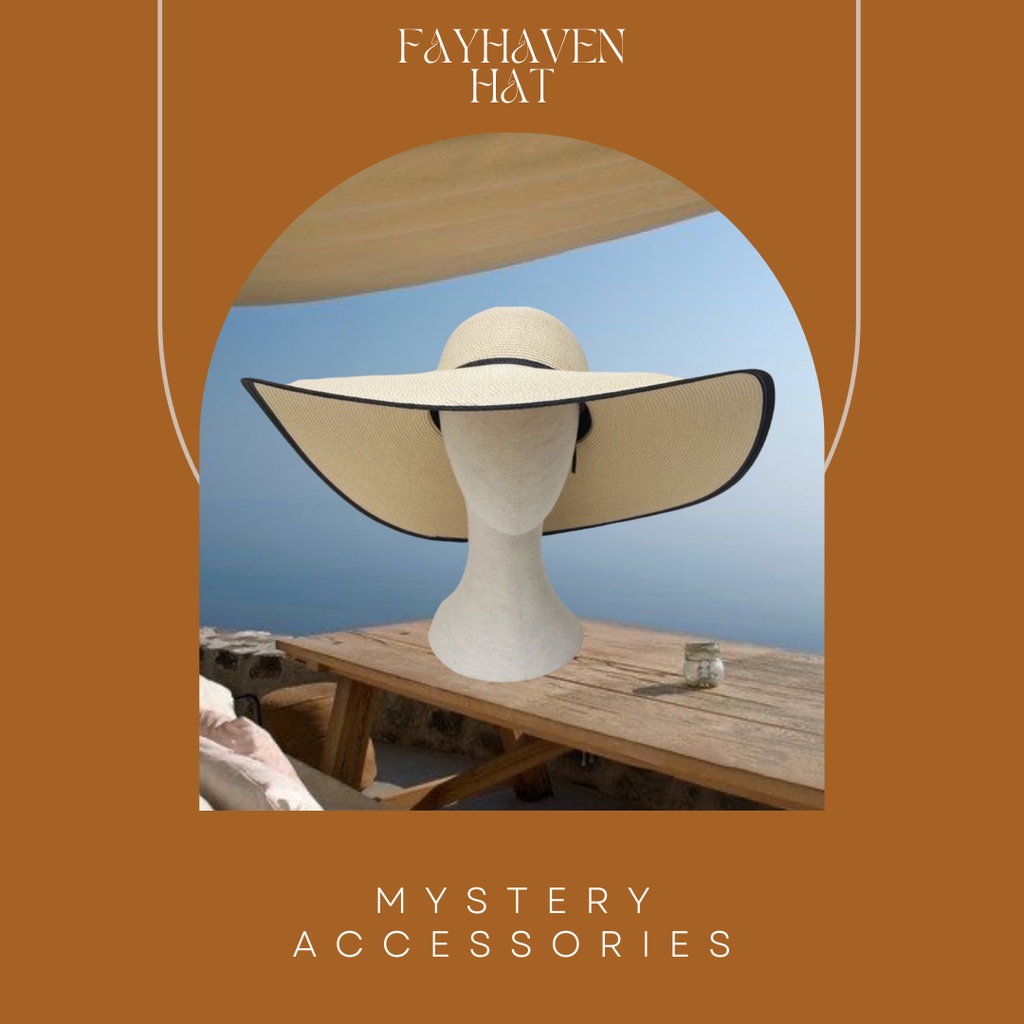 [3.3 ลดสูงสุด 200.- โค้ด R6D984] H131: Fayhaven Hat | Mystery Accessories หมวกสานปีกกว้าง