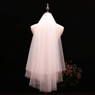 ❤2 Tiered Women Short Wedding Veil Ivory White Tulle Bridal Veil Wedding Accessories Comb