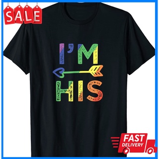 tshirtเสื้อยืด พิมพ์ลาย Matching Im His LGBT Pride สไตล์คลาสสิก สําหรับผู้ชายS-5XL