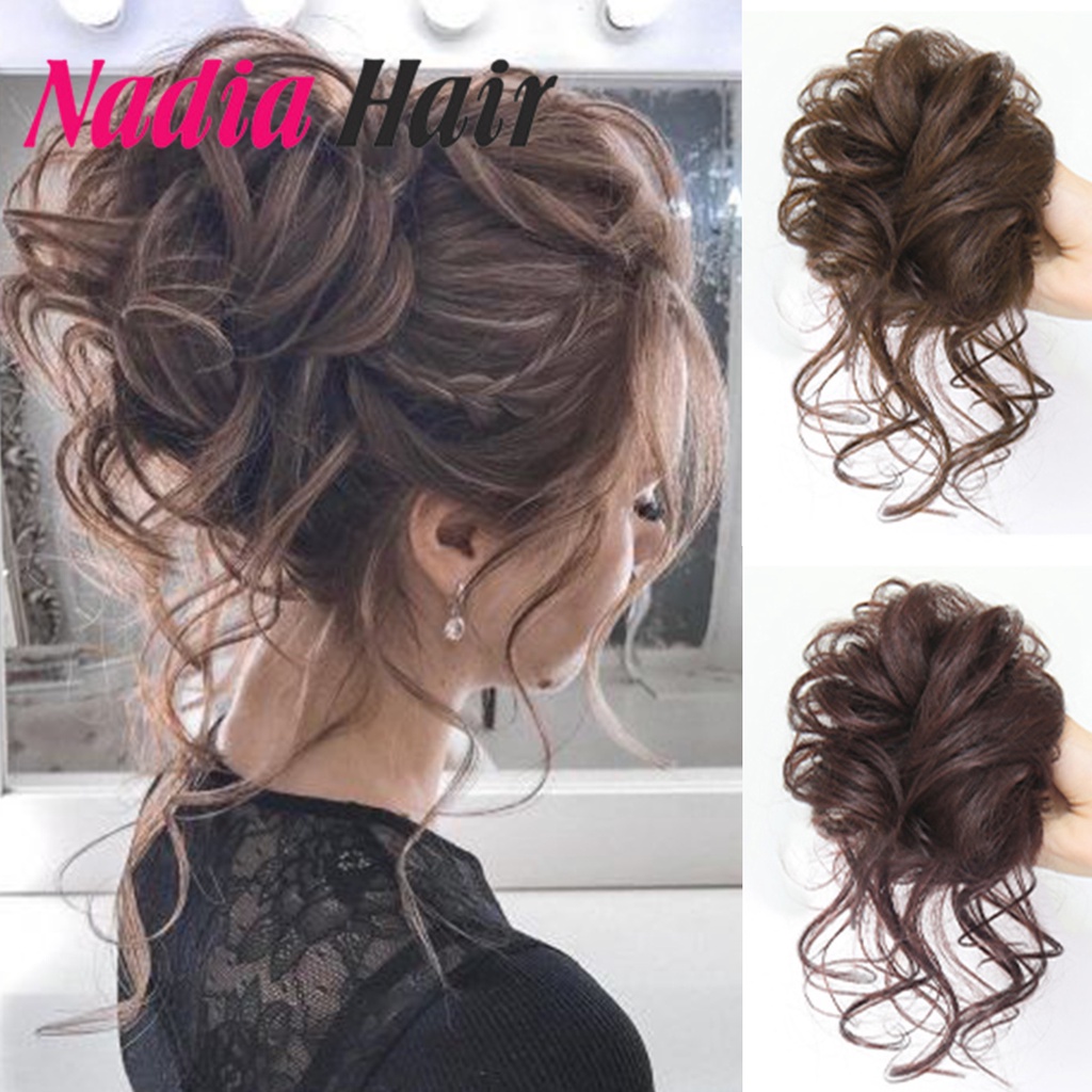 แฮร์พีช Updo Donut Chignon Messy Bun Scrunchy Hair Bun