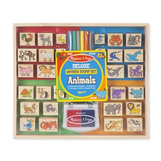 Melissa &amp; Doug - Deluxe Stamp Set Animals ชุดแสตมป์​พร้อมหมึก