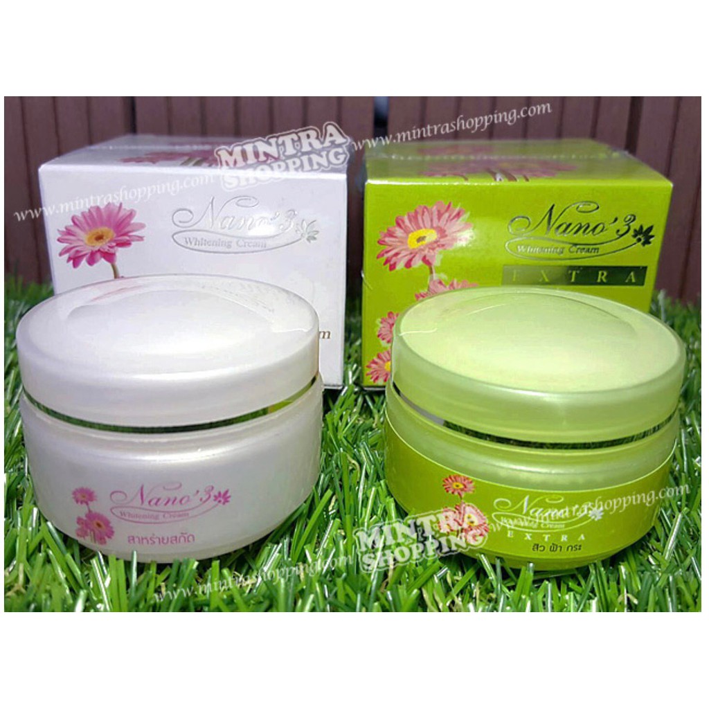 Nano3 Whitening Cream ครีมนาโน3 (มีให้เลือก2สูตร ครีมนาโนเขียว/ครีมนาโนขาว)