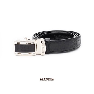 La Franche - เข็มขัดหนังวัว Autolock Croco Black #2AL0103