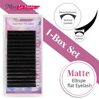 Misslamode C/D ขนตาทรงรีแบน Matte Ellipse Eyelashes ขนตาแบน ต่อขนตาแบบเรียบด้าน วงรีขนตาแบน